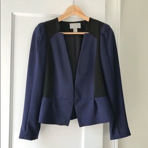 Colorblock peplum blazer